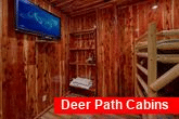 Twin Bunk bedroom with TV in 7 bedroom cabin
