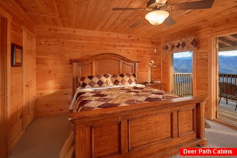 King Bedroom with Mountain Views from deck - Breathtaker