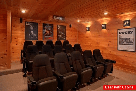 15 Seat Theater Room in Premium 5 Bedroom Cabin - Breathtaker