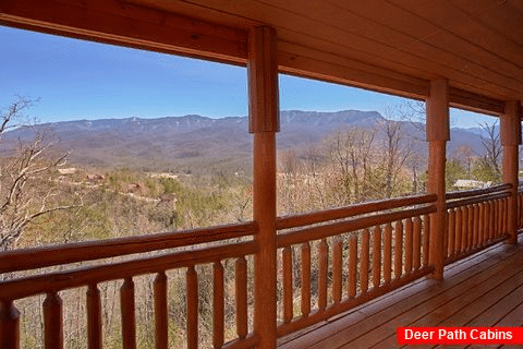 Views of Gatlinburg from deck of 6 Bedroom Cabin - Pool and a View Lodge