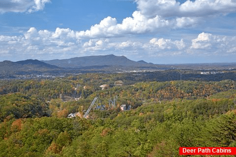 Views of Dollywood from Starr Crest Resort Cabin - Copper Ridge Lodge