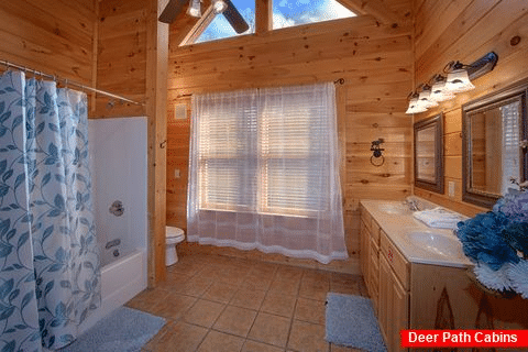 Private Master Bath in King Bedroom in Cabin - Dreamland