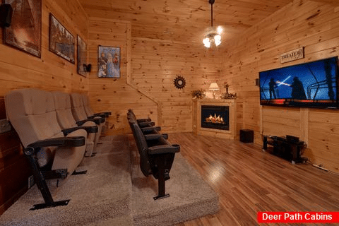 7 Bedroom Cabin with Theater Room and Fireplace - Smoky Mountain Lodge