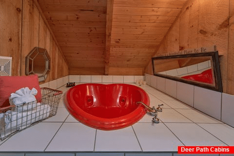 1 Bedroom Cabin with Heart Shape Jacuzzi Tub - Bare Tubbin
