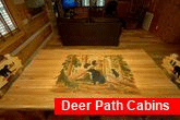 Rustic cabin with custom bear carvings and decor