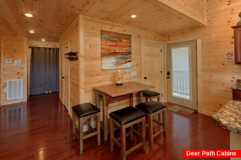2 Bedroom Cabin Open Kitchen and Living Room - Scenic Mountain Pool