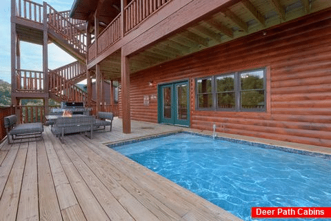 Cabin with Private Pool and Resort Swimming Pool - Poolside Lodge