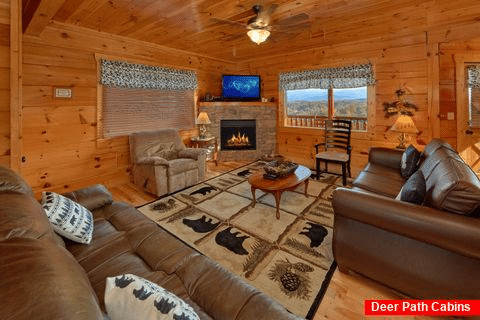Luxury 4 Bedroom Cabin with Fireplace Sleeps 16 - Majestic View