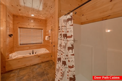 Jacuzzi Tub in Master Bath in 2 bedroom cabin - Rushing Waters