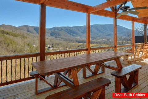 Spectacular Views 4 Bedroom Cabin Picnic Table - Hideaway Dreams