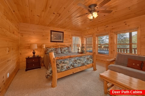 Master Bedroom Lower Level 4 Bedroom Cabin - A Rocky Top Ridge
