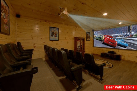 5 Bedroom Cabin with Theater Room Seating 17 - Bar Mountain