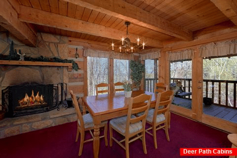 Cabin with a fireplace in Dining Room - Hillbilly Deluxe