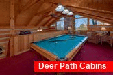 2 bedroom cabin with Pool Table and sleeper sofa