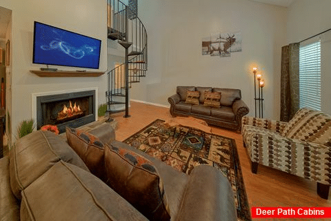 Living room with Fireplace in condo - Hearthstone 360