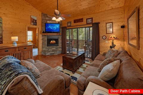 Cozy 4 bedroom cabin with Living room fireplace - Hillbilly Hideaway