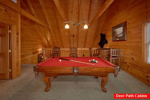 Game Room in Loft with Pool Table - Big Bear Lodge