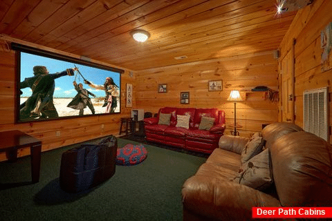 Theater Room Pigeon Forge 4 Bedroom Cabin - The Gathering Place