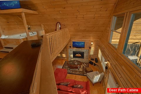 Loft Bedroom with King Bed and Flatscreen TV - A Moonlight Ridge