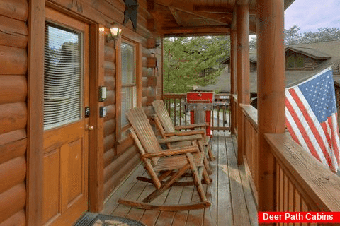 Covered Front Porch with Rocking Chairs - All About Us