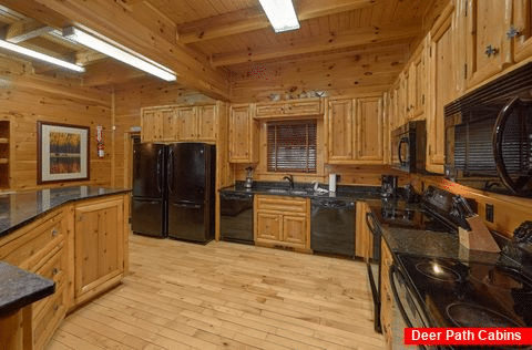 Kitchen with 2 stoves and double refrigerators - Summit View Lodge