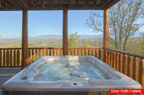9 bedroom cabin with 2 Private Hot Tubs on deck - Summit View Lodge