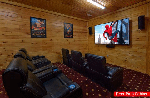 Luxurious Theater Room in 5 bedroom cabin rental - Majestic Peace
