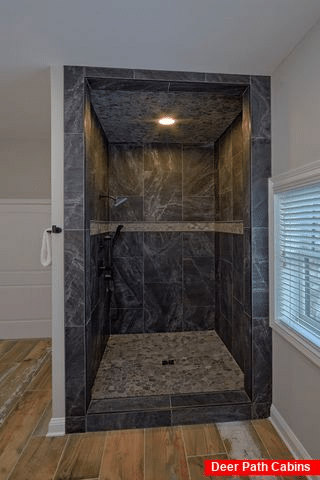 Luxurious shower in Private master Bath - A Castle in the Clouds