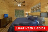 King bedroom with bath in 5 bedroom cabin rental