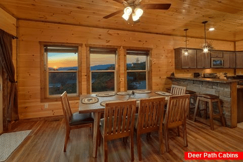 Dining room for 8 at 3 bedroom cabin - Smoky Bear Lodge
