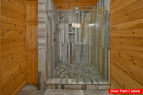Luxurious Master Bathroom shower in cabin - LoneStar