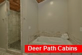 Luxurious Tub and Shower in Master Bath in cabin