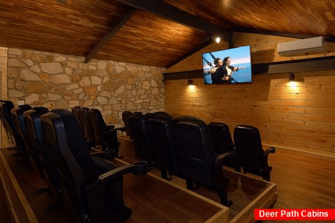 Premium Theater Room in 11 bedroom cabin rental - Bluff Mountain Lodge