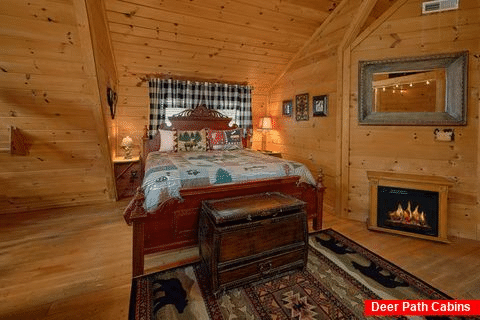 King Bedroom with Electric Fireplace and WiFi - A Romantic Hilltop