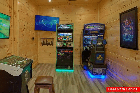 Racing Game in Game Room at 4 bedroom cabin - Splashing Bear Cove