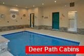 Pool with half bath and Shower in cabin rental
