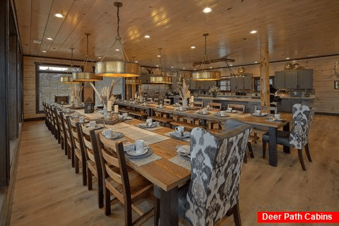 Dining Room for 50 guests in 15 bedroom cabin - Smoky Mountain Masterpiece