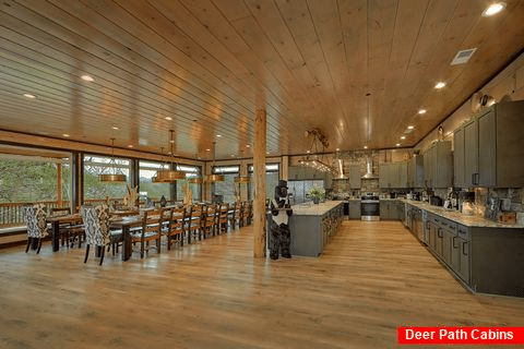 Dining Room for 50 guests in luxury rental cabin - Smoky Mountain Masterpiece