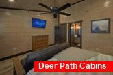 Private Bath, Futon and TV in King cabin bedroom