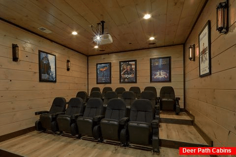 Theater Room in 15 bedroom luxury cabin rental - Smoky Mountain Masterpiece
