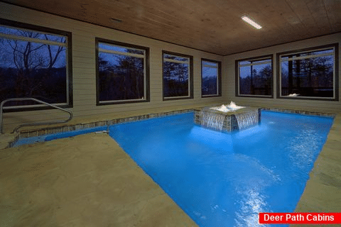 Private Pool with waterfall in 15 bedroom cabin - Smoky Mountain Masterpiece