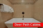Oversize tub in 2 bedroom cabin master bath
