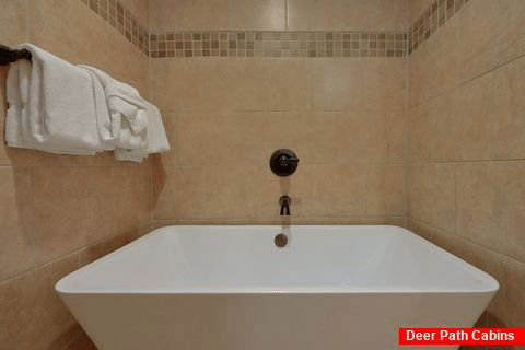 Oversize tub in 2 bedroom cabin master bath - Laurel Splash