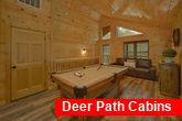 2 bedroom cabin game room with pool table