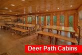 Dining room for 40 guests in 11 bedroom cabin