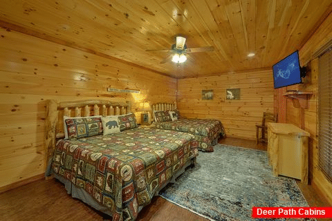 Room with 2 King beds and bath in cabin rental - The Big Lebowski