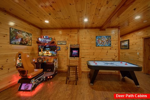 Cabin with Race Car arcade and Skee Ball game - The Big Lebowski