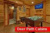Luxury cabin with arcade games and foosball game