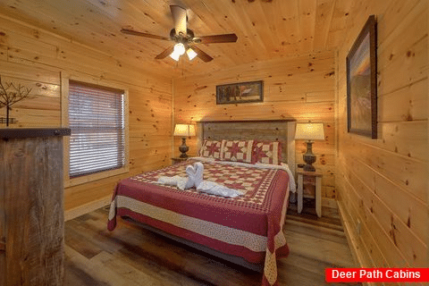 King Bedroom with Flatscreen TV Sleeps 12 - Pigeon Forge Plunge