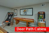 4 bedroom cabin game room with arcade games 